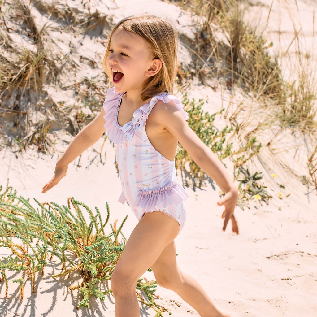 Floral Stripe Swimsuit