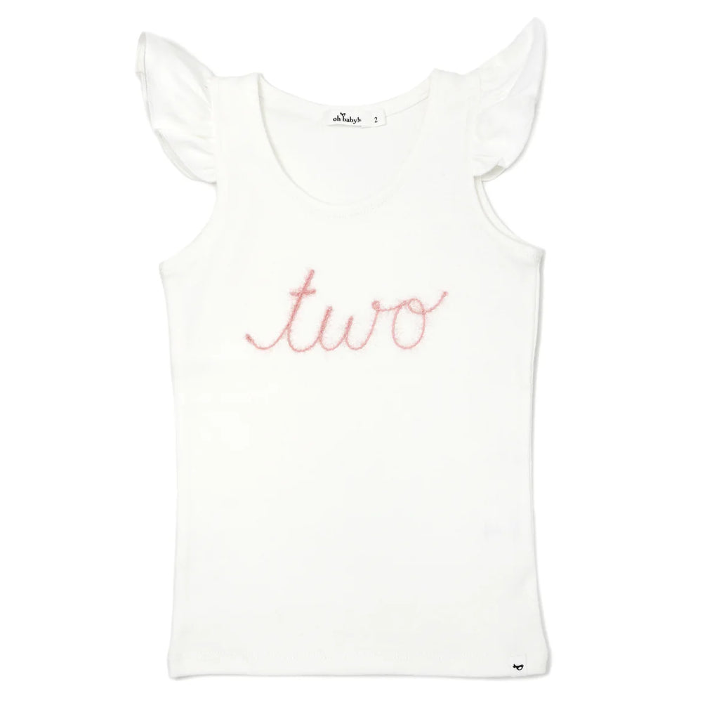 Flutter Sleeve Second Birthday Tank