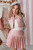 Pink Pleather Skirt Set