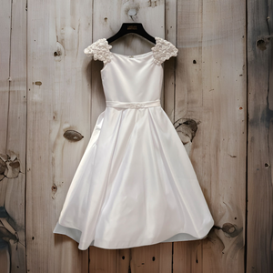 White Pleated Satin Dress