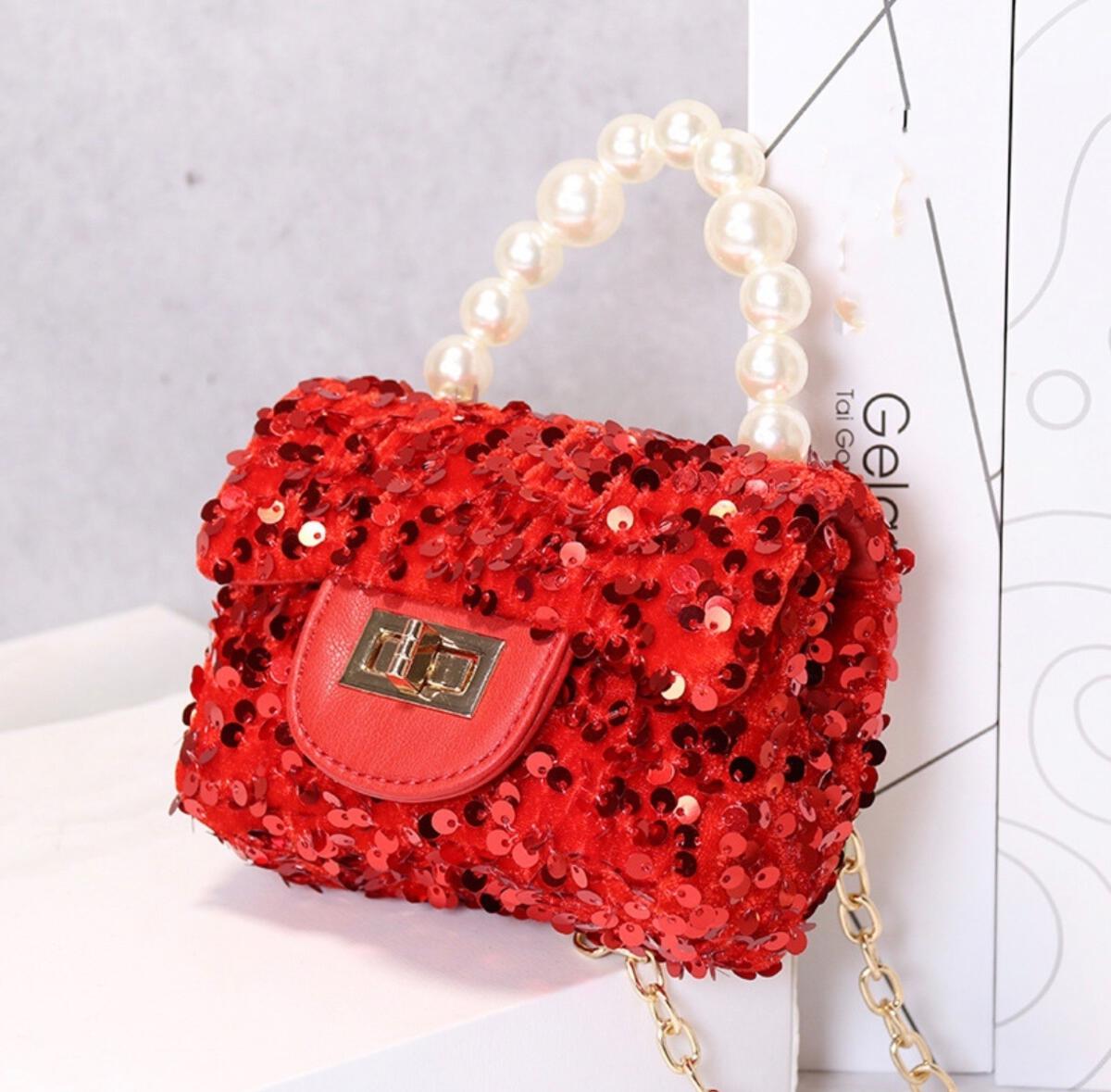 Red or Pink Sequin Purse