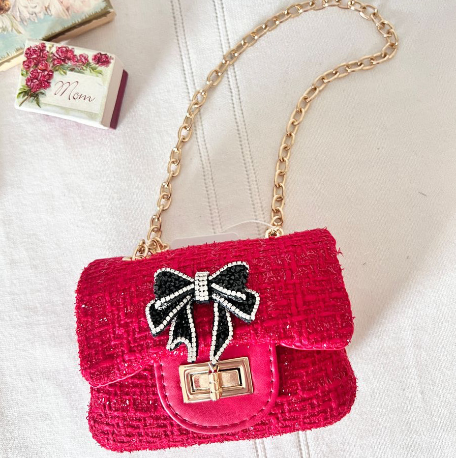 Little Lady Red Tweed Purse