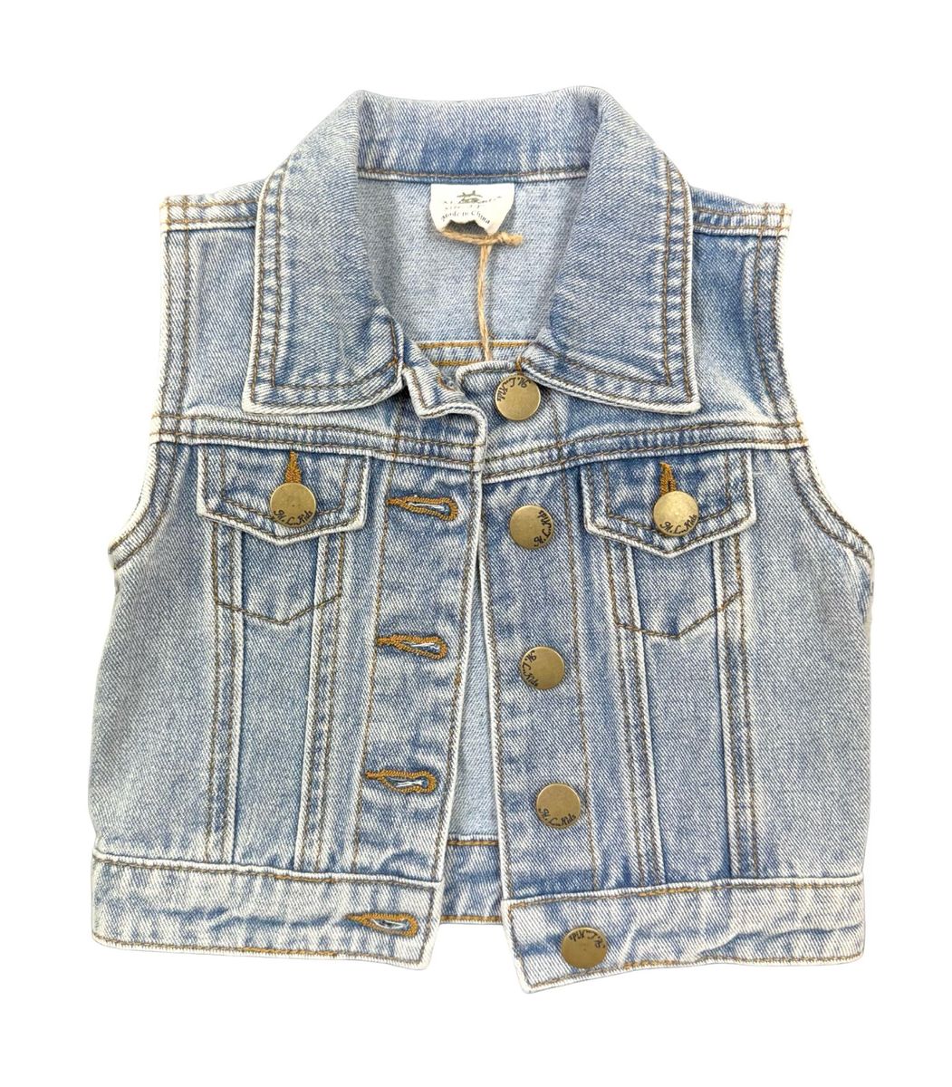 Fringe Back Denim Vest
