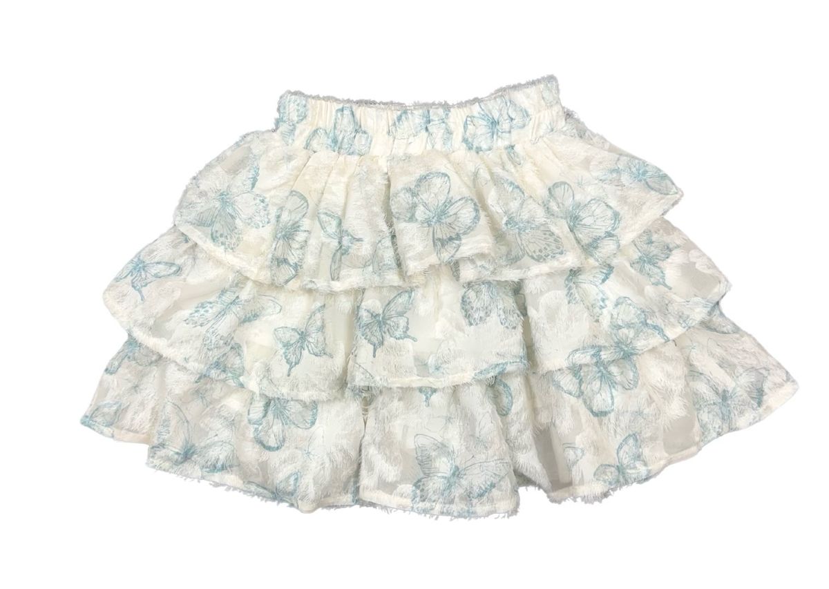 Tiered Blue Butterfly Skort