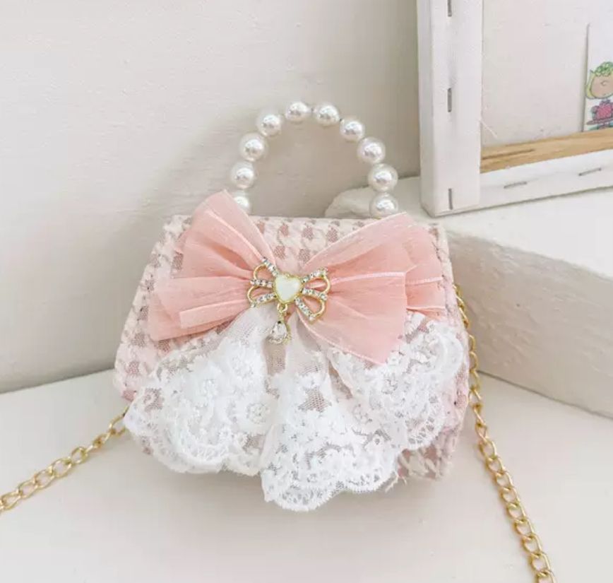 White Lace Skirt Bow Purse