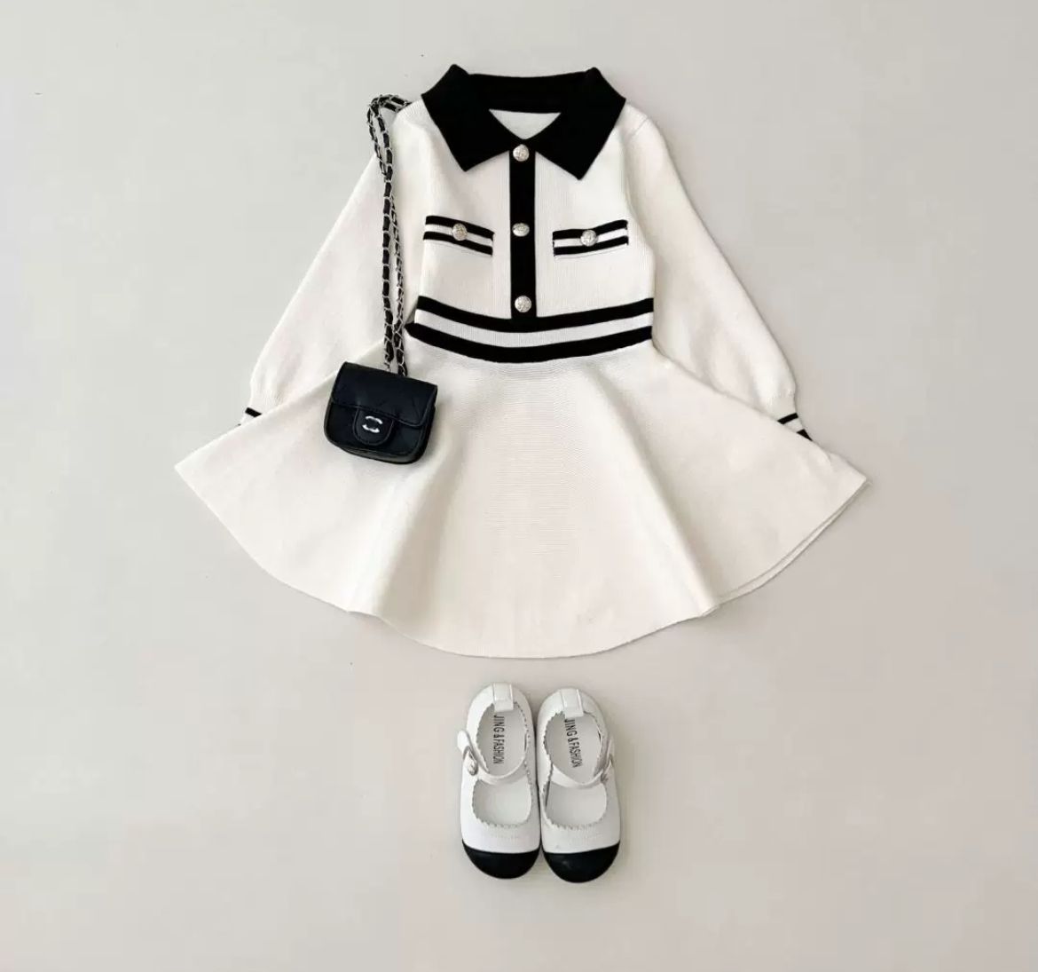 Conjunto de falda de piel sintética de avena