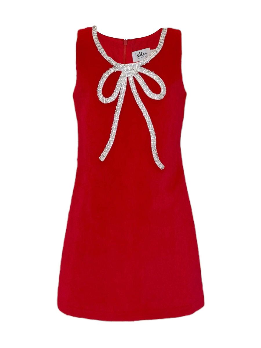 Vestido de burbuja de lentejuelas color rubí