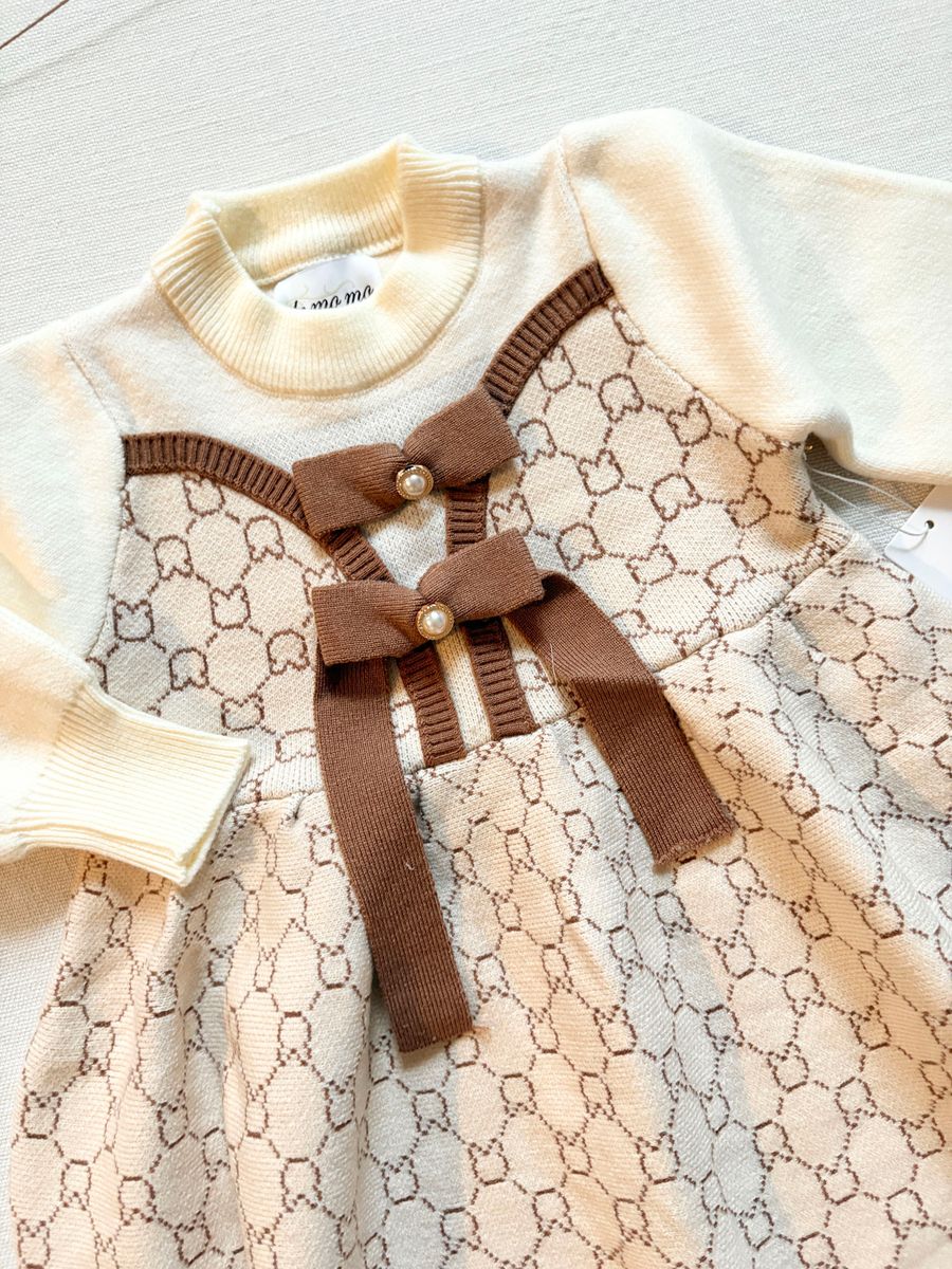Beige Knit Dress