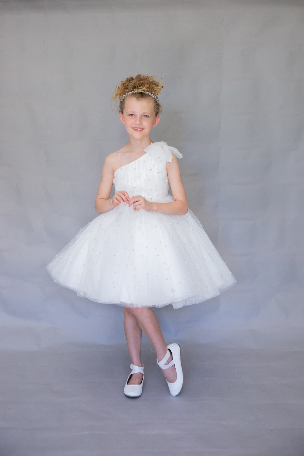 Ivory Pearl Off The Shoulder Dress