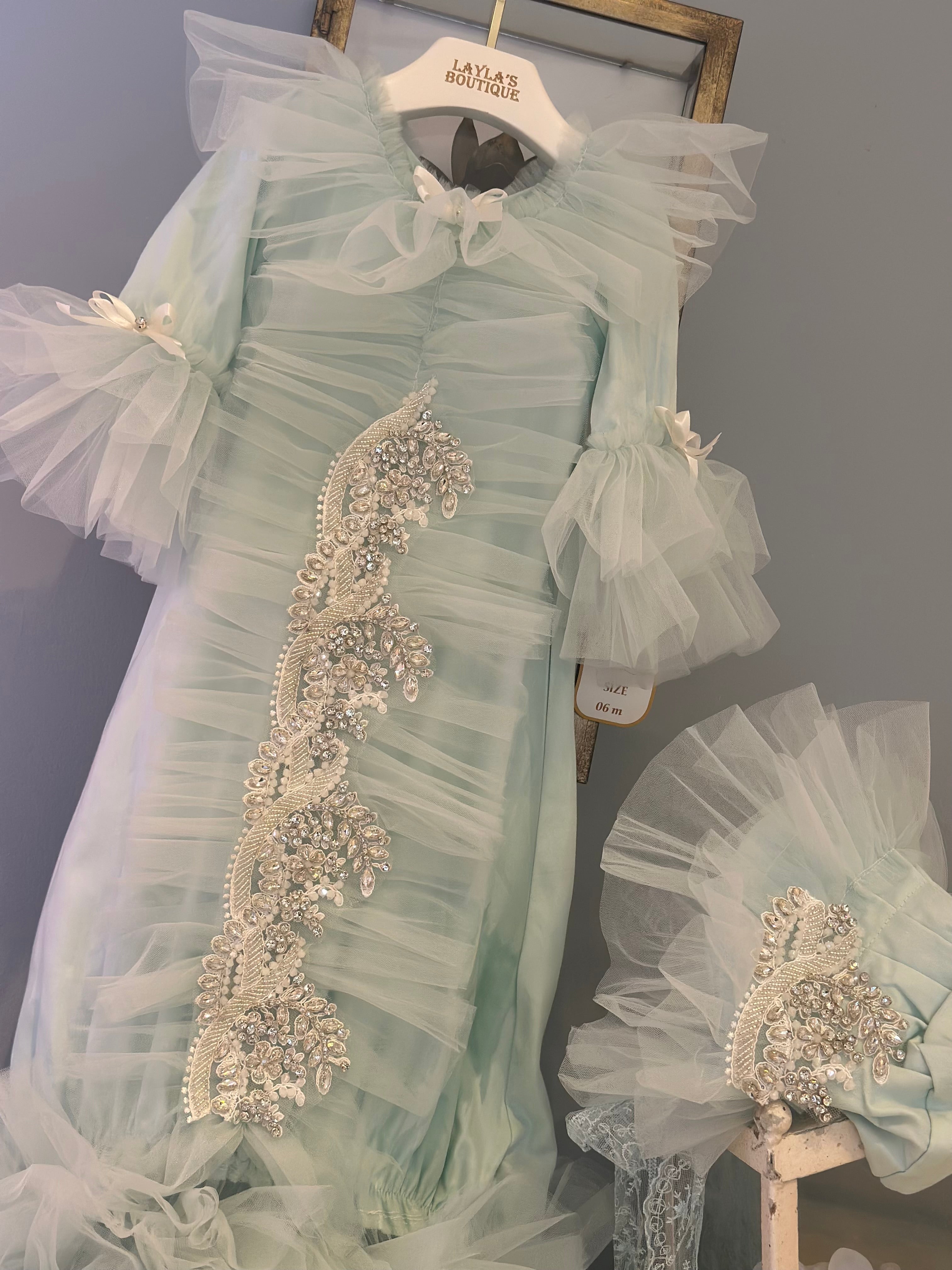 Mint Tulle Gown