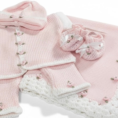Pink Rosebud Crochet Set
