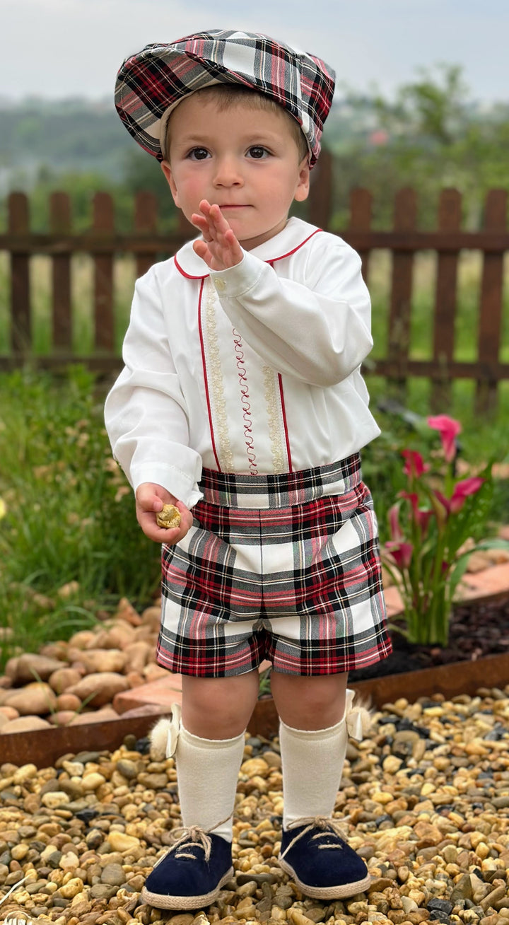 Boy's Plaid Romper