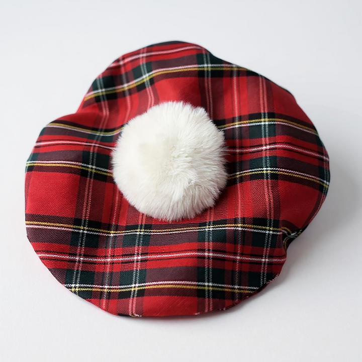 Boy's Tartan Plaid Pom Beret