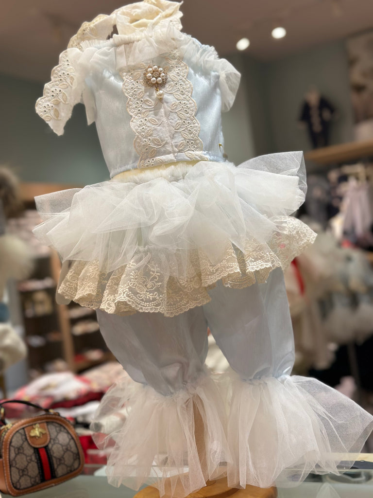 Baby Blue Girls Bloomer Set
