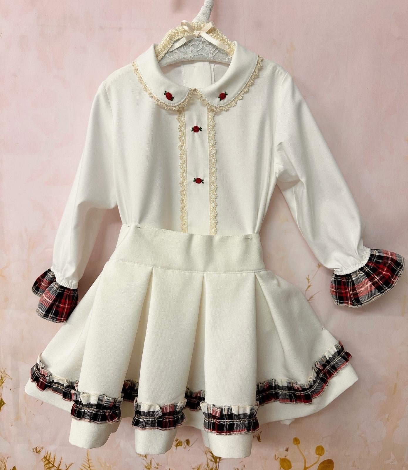 White Velvet Three Piece Set