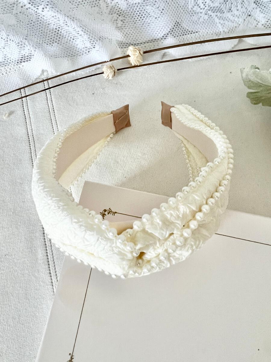 Ivory Pearl Trimmed Headband