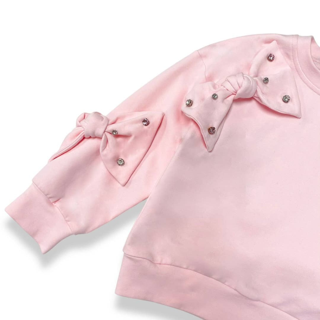 Pink Cotton Bow Sweatshirt
