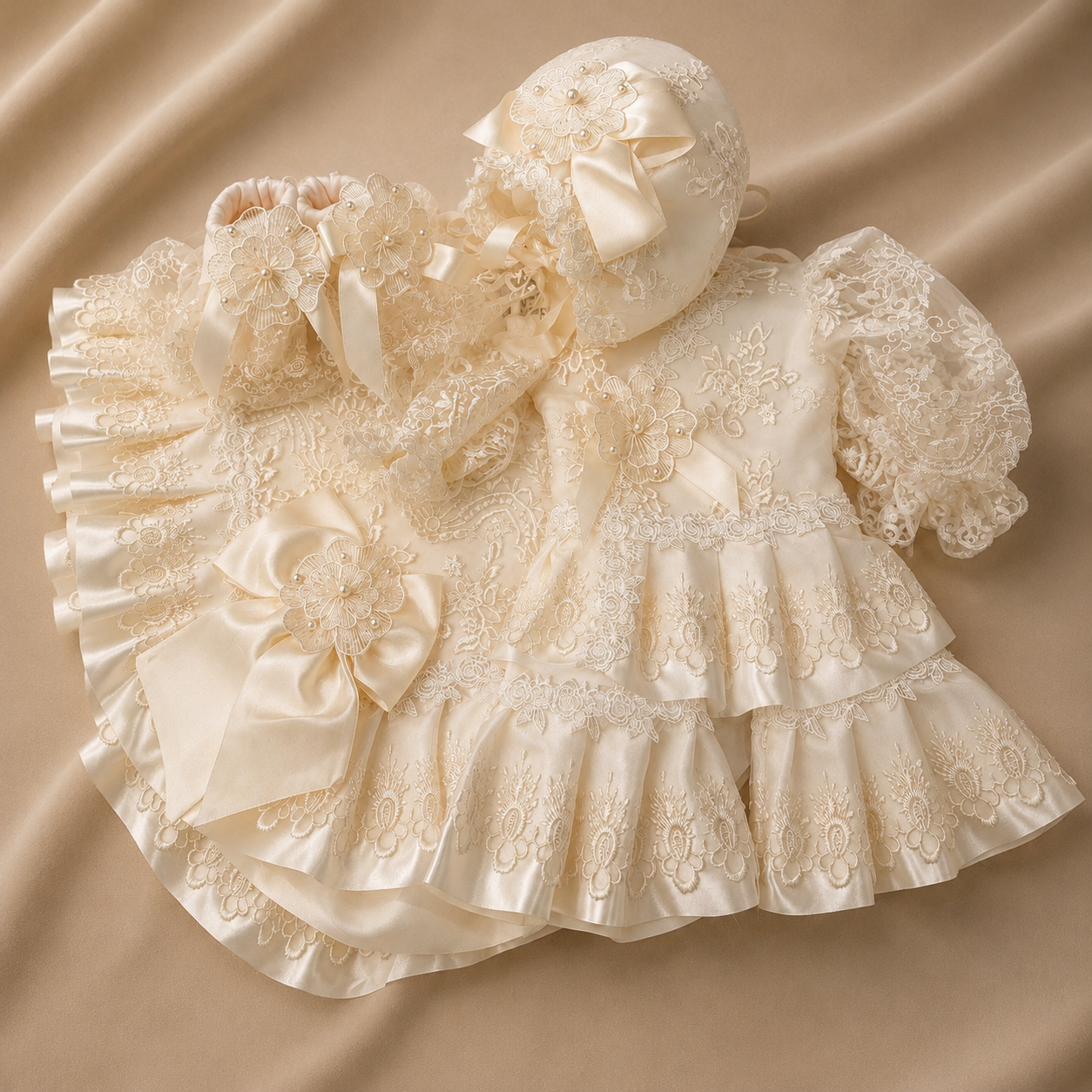Bella Ivory Lacey Set