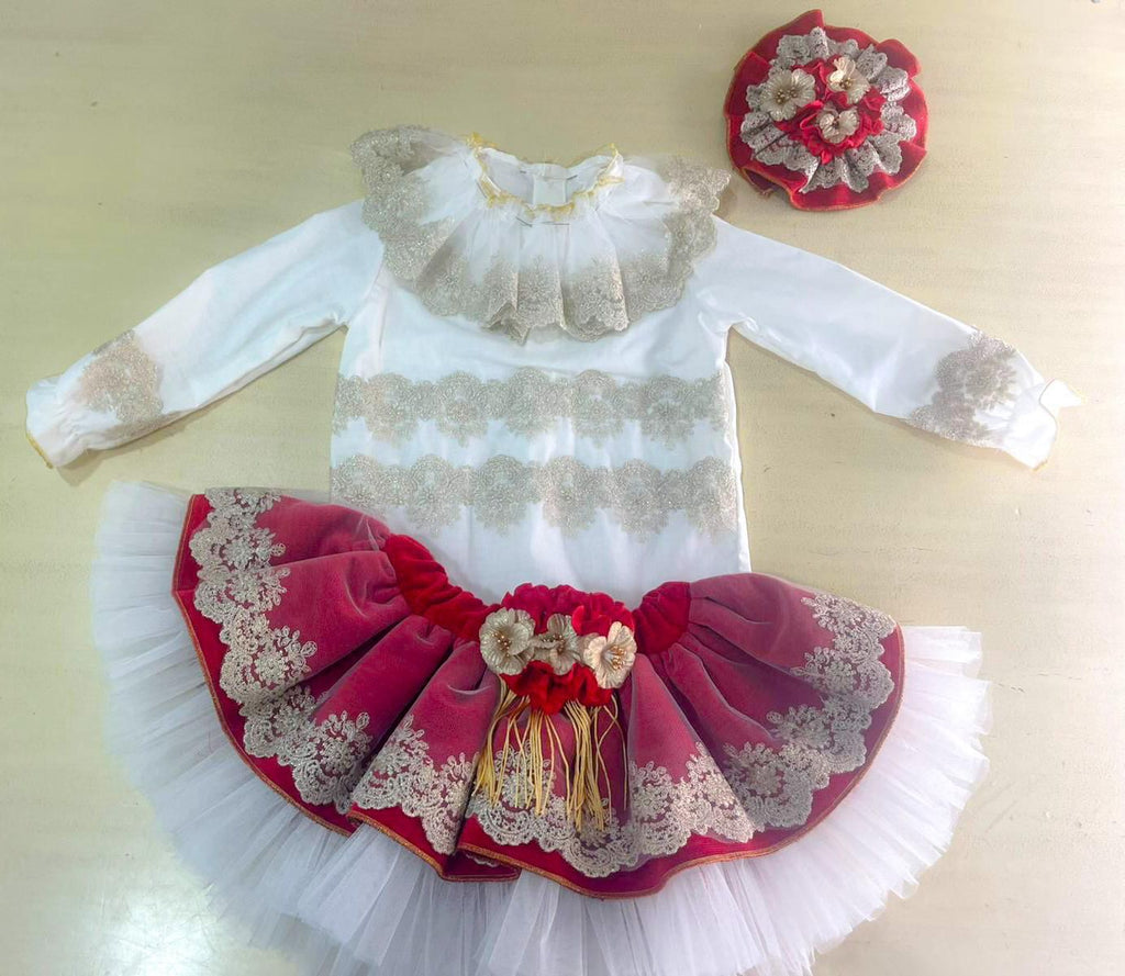 Red and Gold Estilina Skirt Set