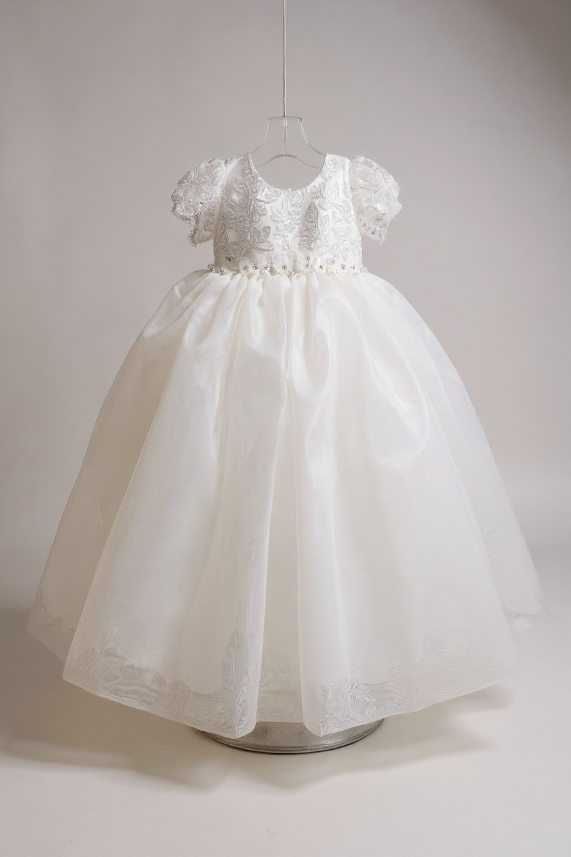 Lace Top Organza Skirt Gown