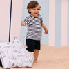 Navy Striped Short Set