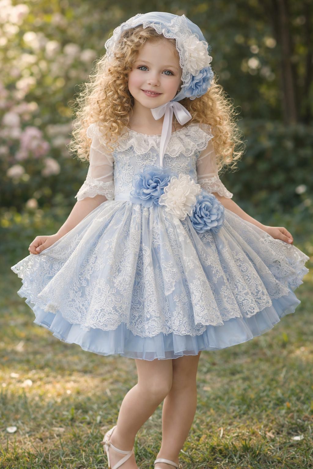 Bianca Blue and White Puffball