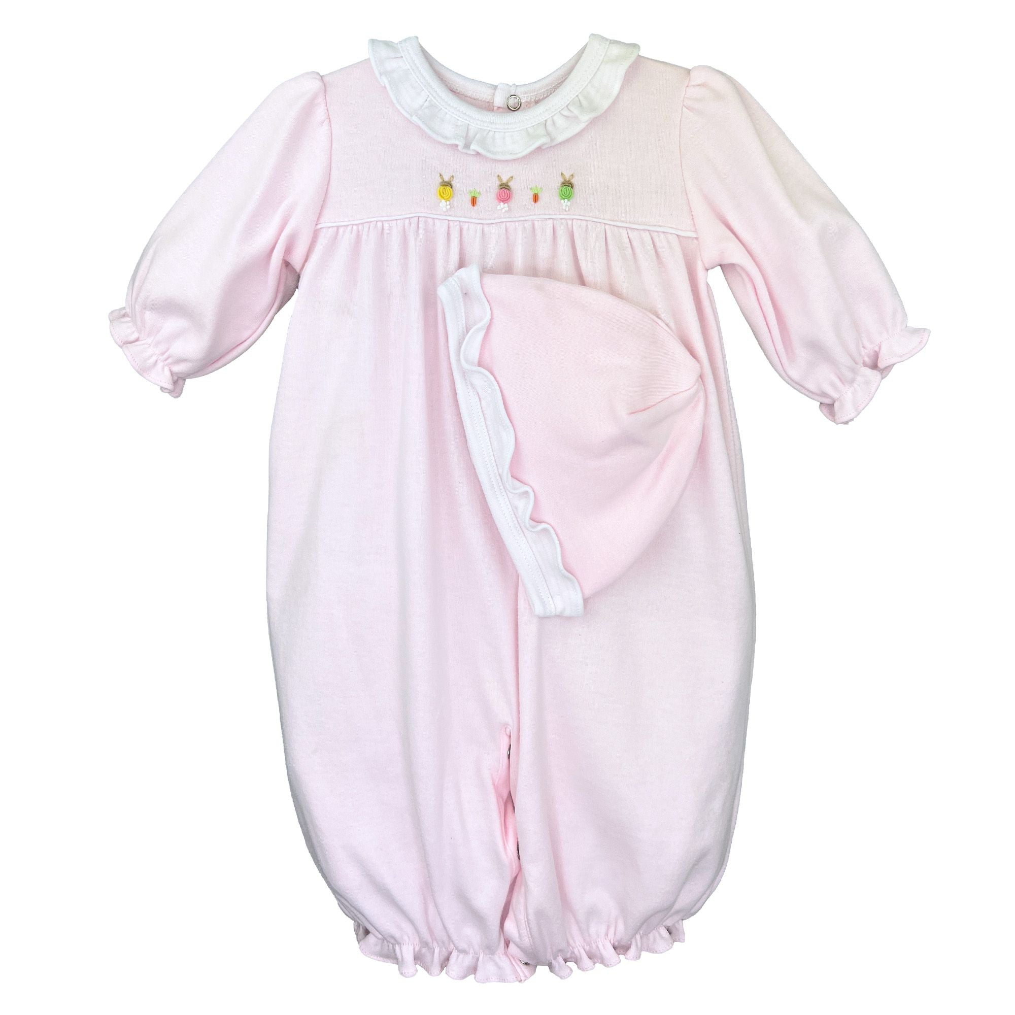 Pink Bunny Infant Gown