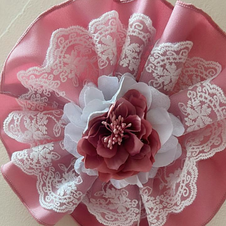 Mauve and Lace Ruffle Dress