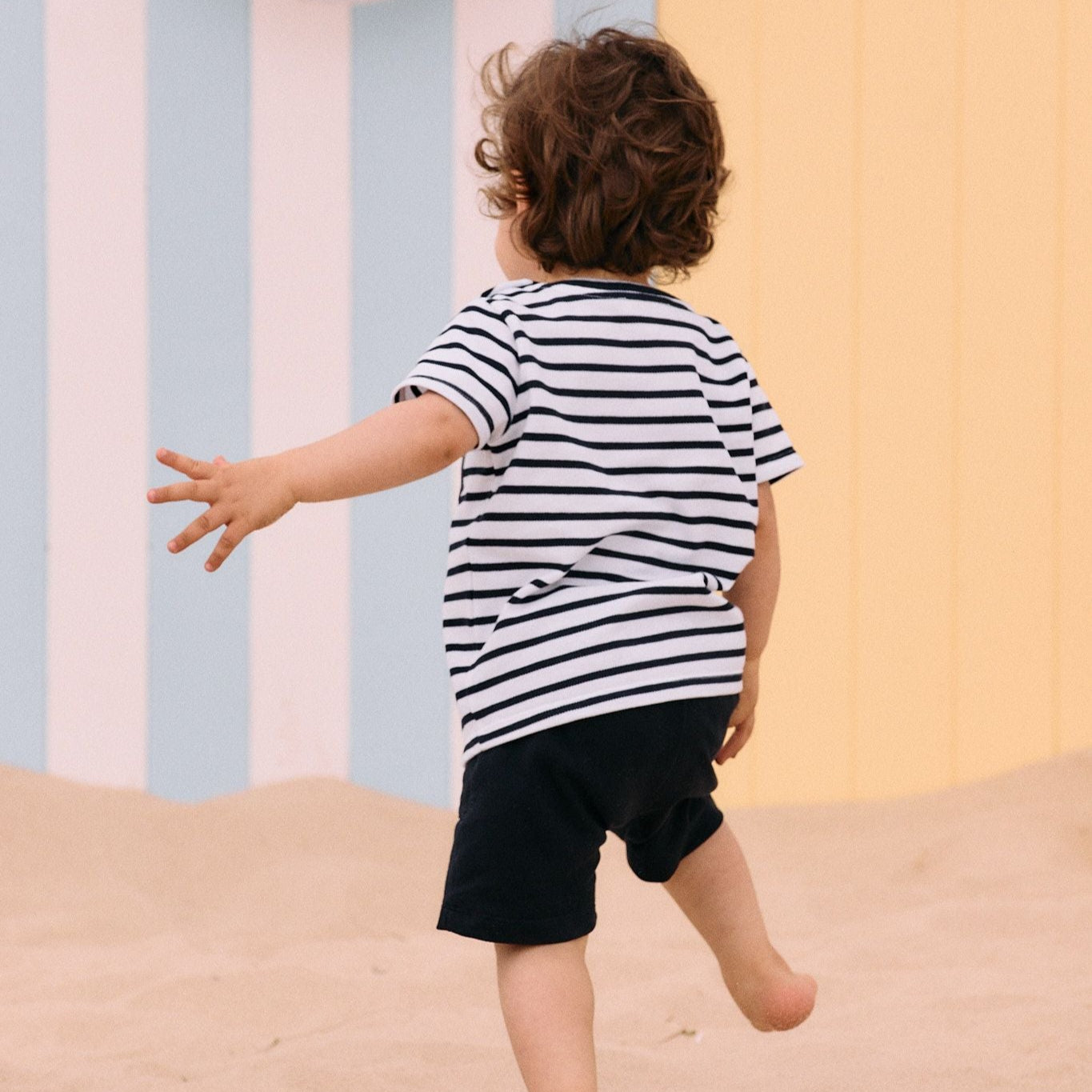 Navy Striped Short Set
