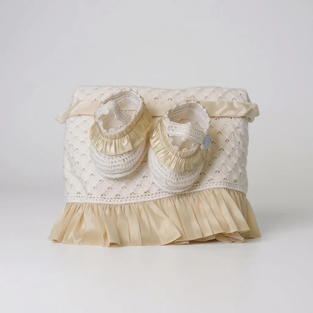 Pointelle Champagne Silk Ensemble