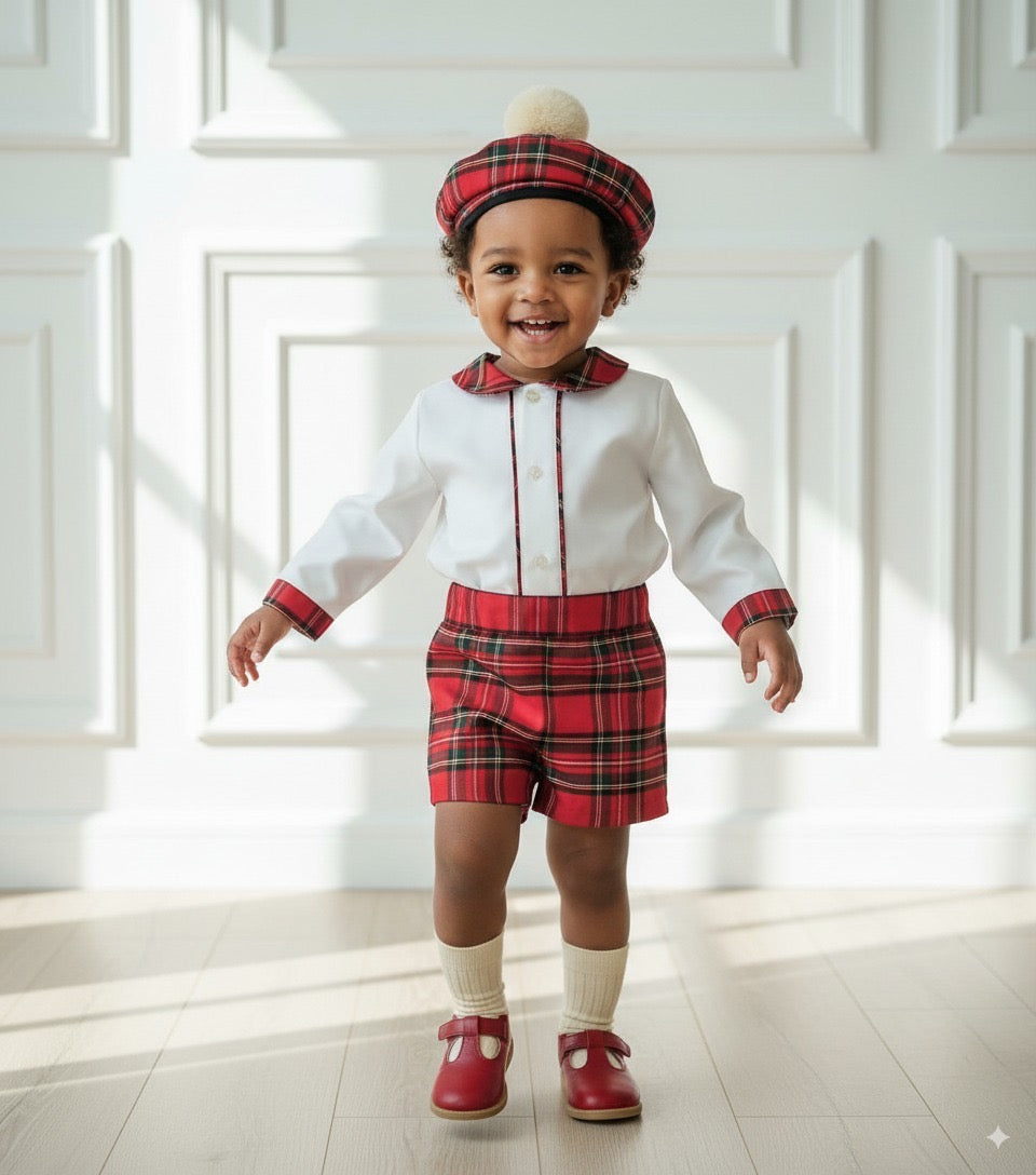Boy's Tartan Plaid Overall