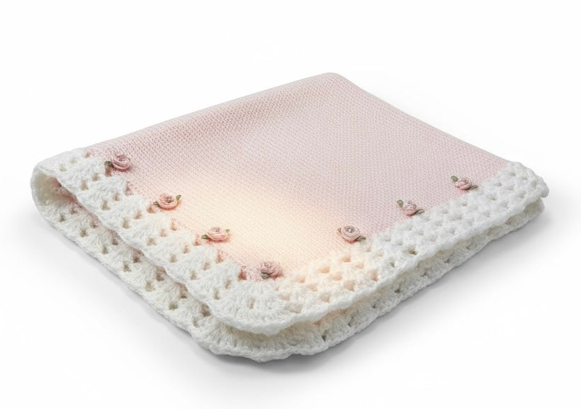 Pink Rosebud Crochet Set