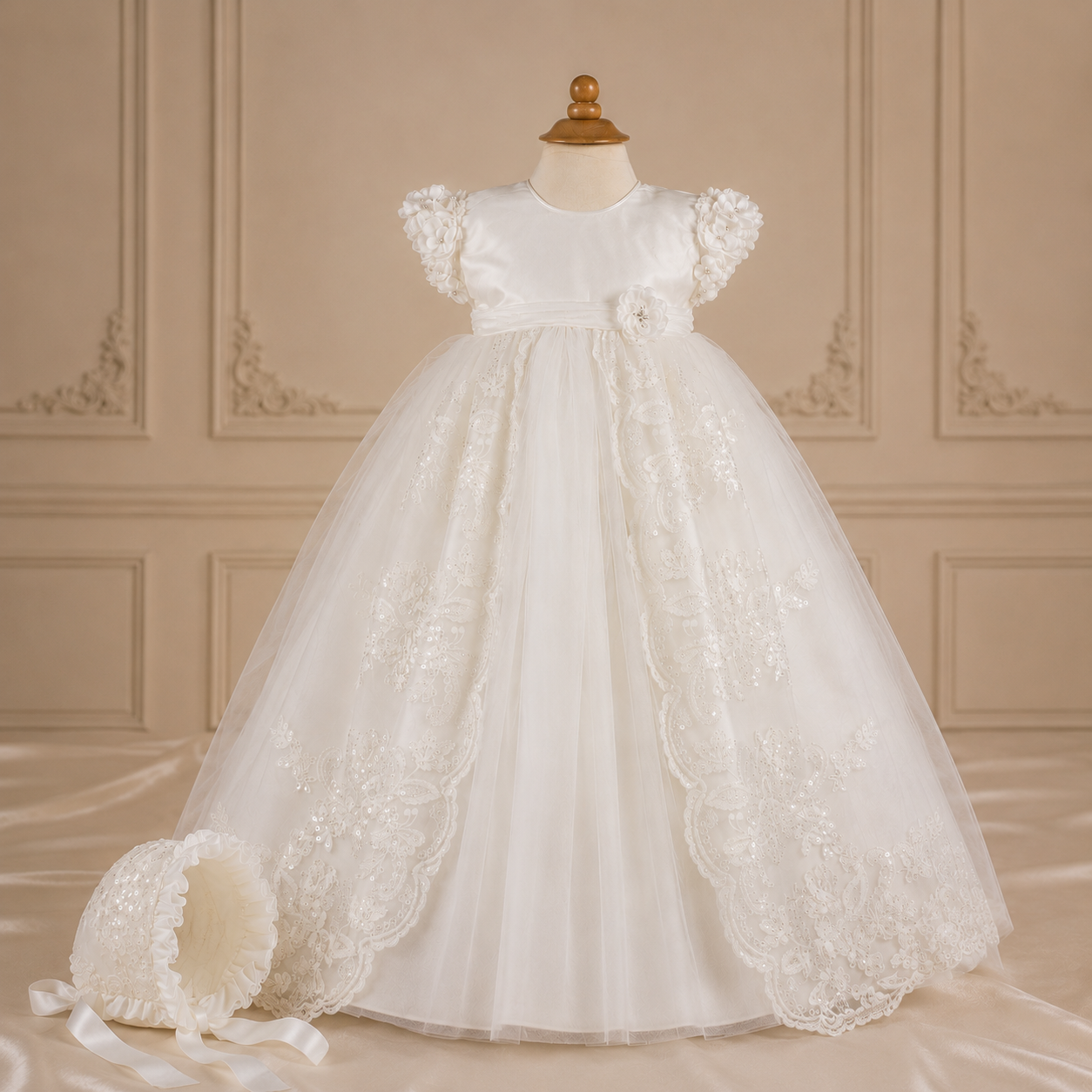 Christening Gown in Diamond White