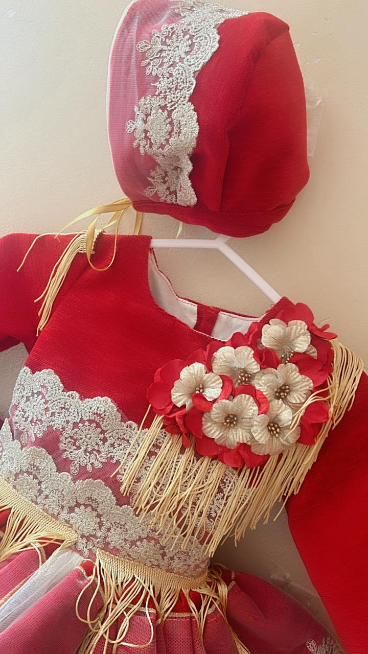 Red and Gold Estilina Dress