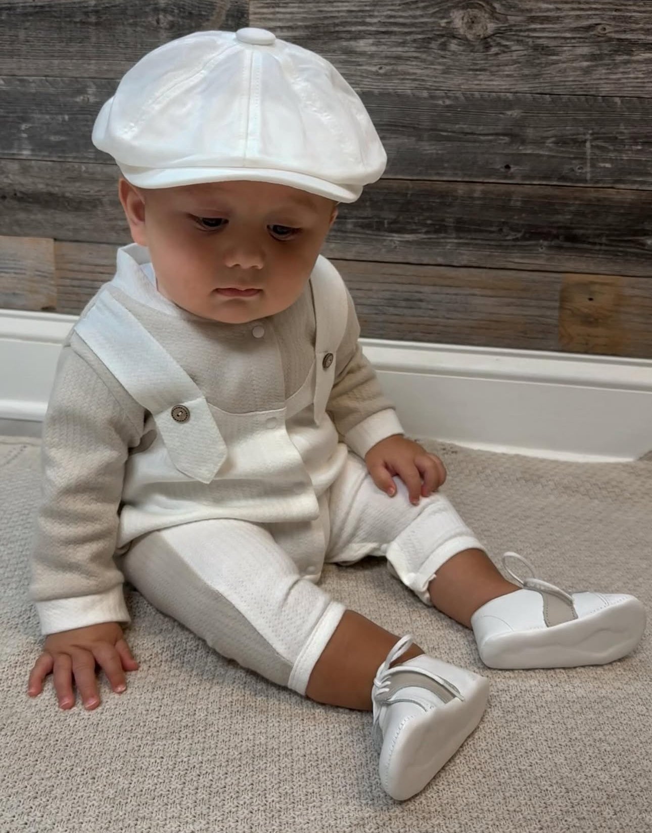 Boy's Cotton Pique Romper