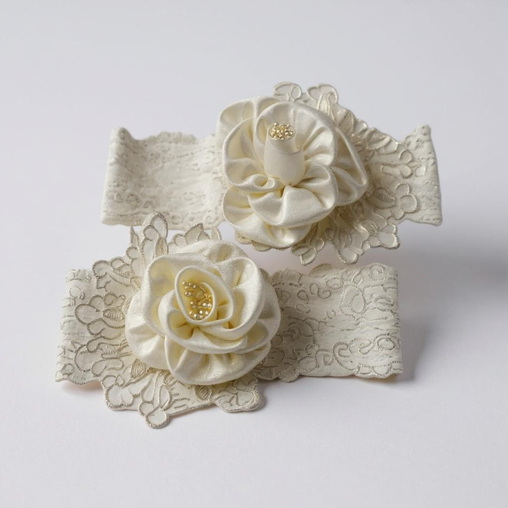 Ivory Satin Rosette Headband