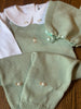 Sage Knit Romper and Bonnet