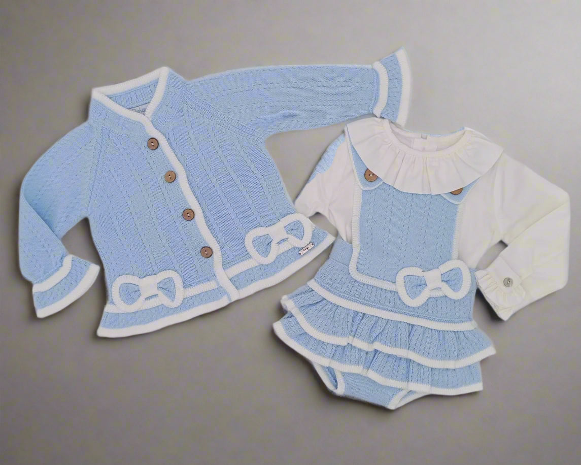 Baby Blue and White Knit Set