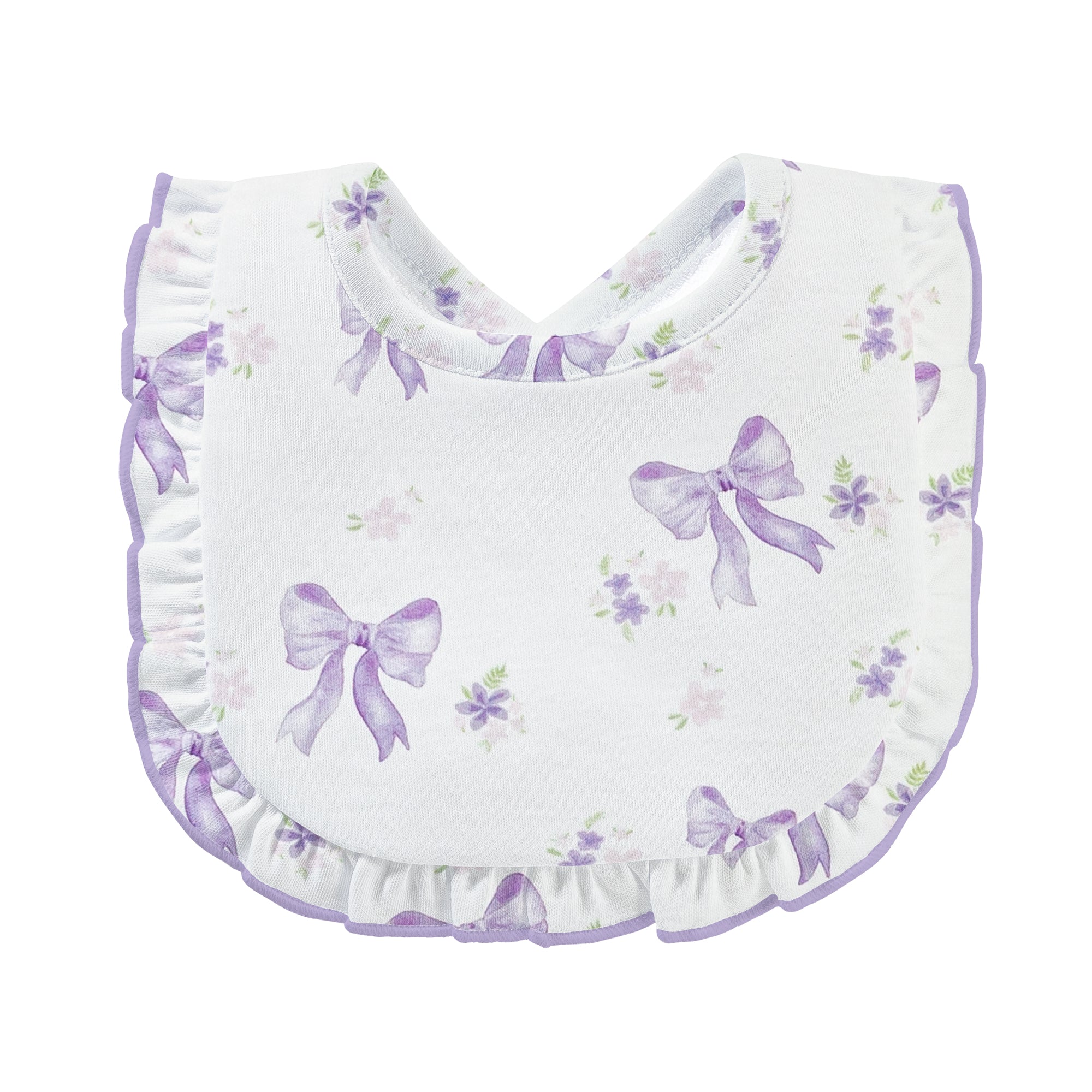 Lavender Bows Printed Bib