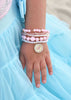 Pink Pearl and Pendant Bracelet Set