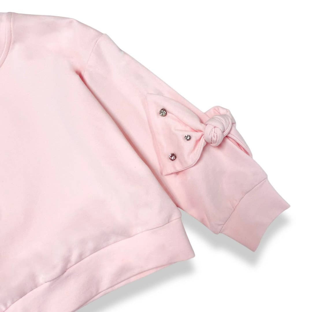 Pink Cotton Bow Sweatshirt