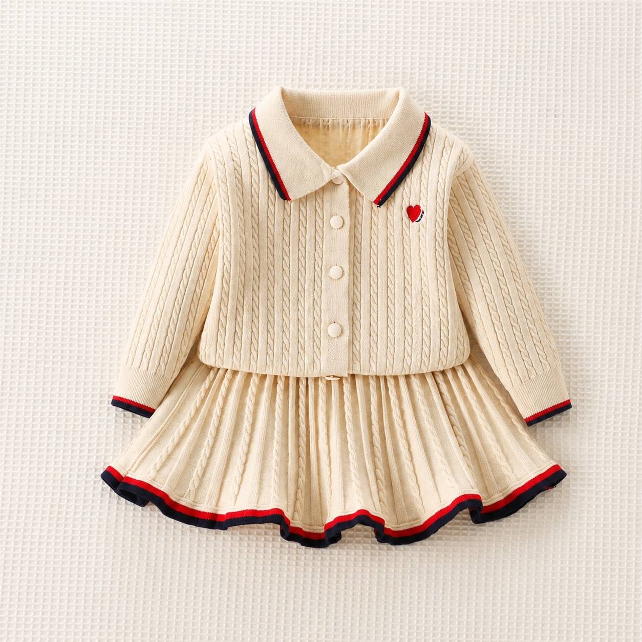 Conjunto de falda de piel sintética de avena