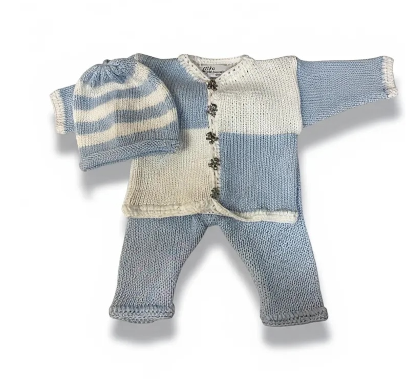 Baby Blue Colorblock Crochet Set