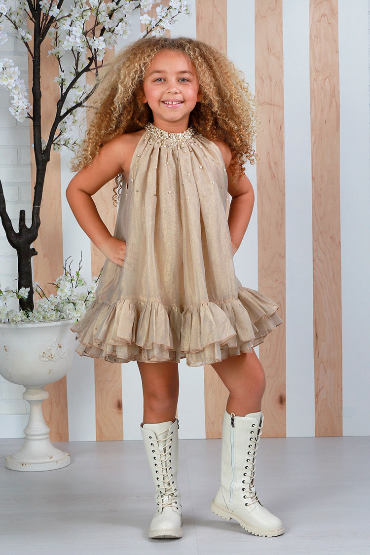 Solene Gold Dress