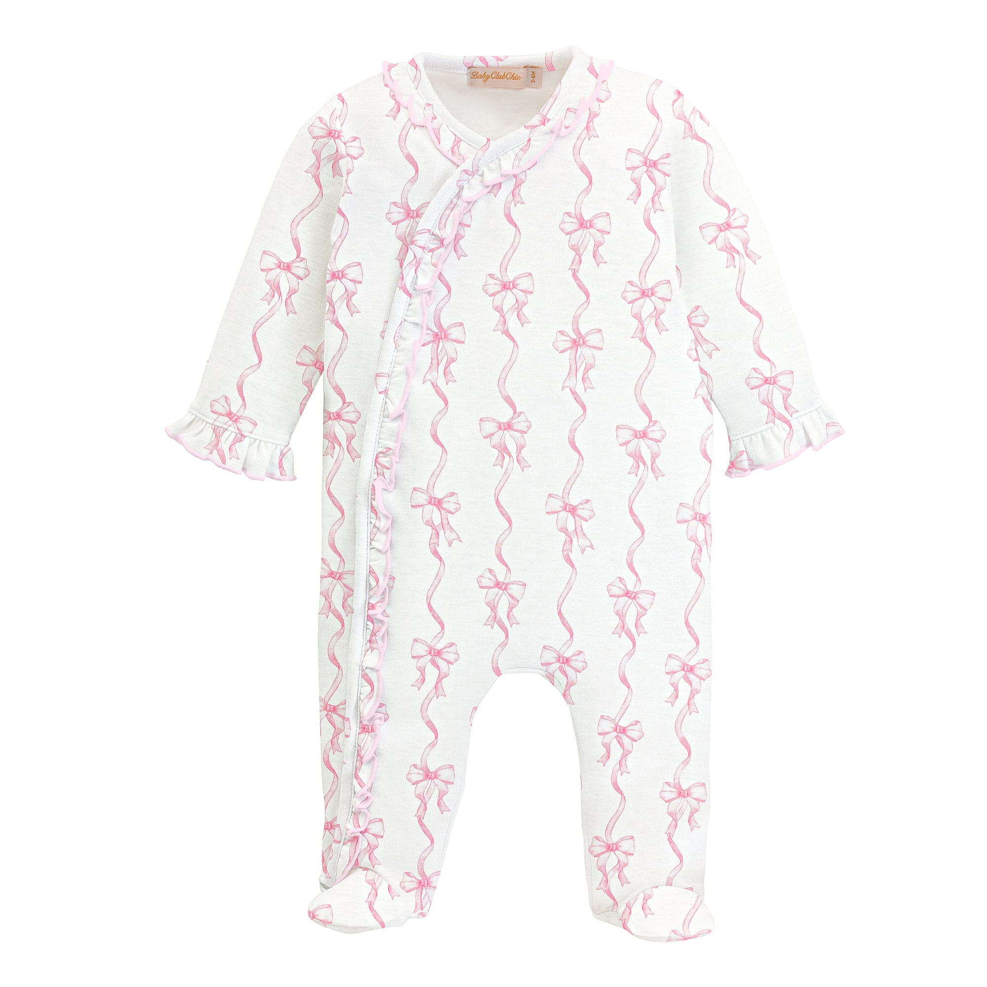 Coquette Bows Footie with Ruffles