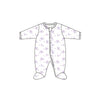 Lavender Bows Zippered Footie