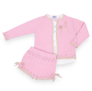Crochet Pink Three Piece Set