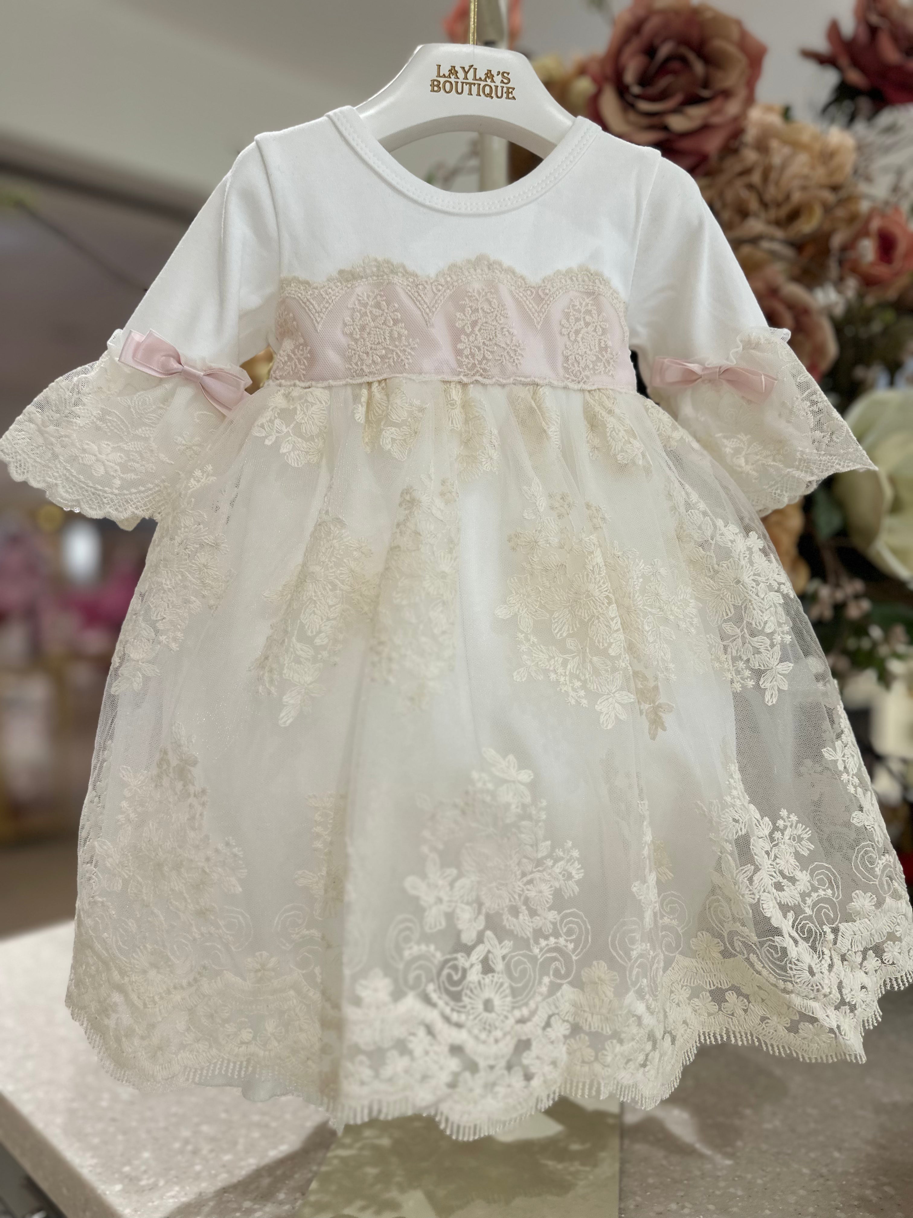 Victorian Blush Romper Dress