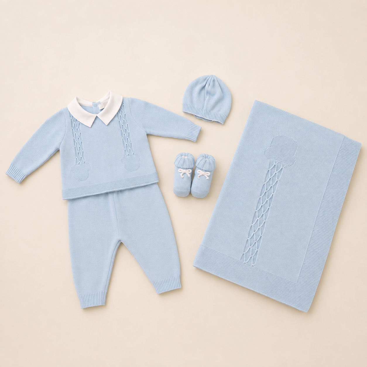 Luxury Blue & White Layette Set