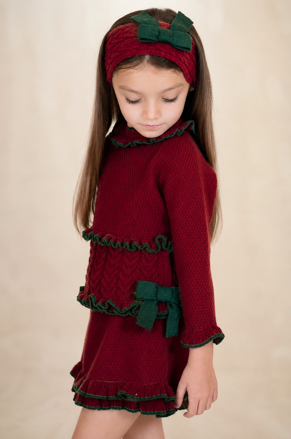 Dark Red Luxury Skirt Set